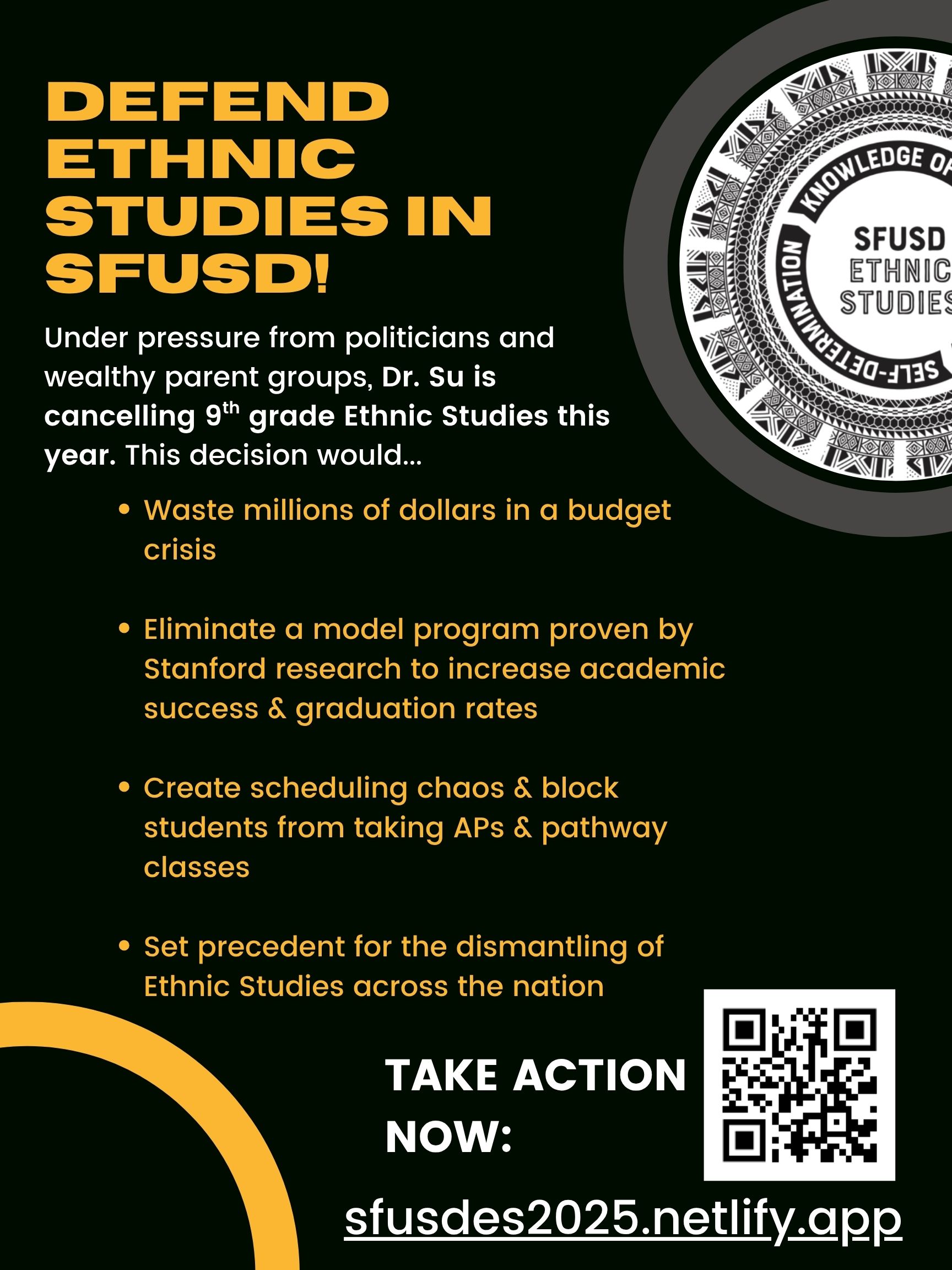 Defend Ethnic Studies flyer